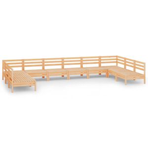 vidaXL 10-tlg. Garten-Lounge-Set Massivholz Kiefer