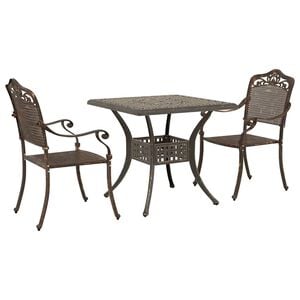 vidaXL Gartentisch Set 3 stk. Bronze Gussaluminium