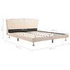 vidaXL Bett mit Memory-Schaum-Matratze Beige Stoff 180&times;200 cm