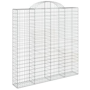 vidaXL Gabione mit Hochbogen 200x30x200/220 cm Verzinktes Eisen