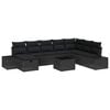 vidaXL Gartensofa-set 9 stk. Schwarz Poly-Rattan