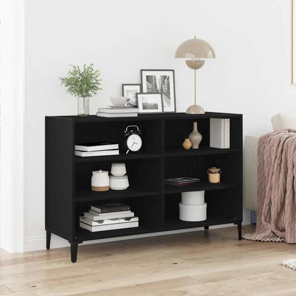 vidaXL Sideboard Schwarz Eichen-Optik 103,5 x 35 x 70 cm Holzwerkstoff