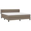 vidaXL Boxspringbett mit Matratze Taupe 160x200 cm Stoff