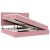 vidaXL LED-Speicherbett mit Matratze Rosa 200 x 200 cm Samt