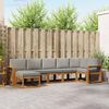 vidaXL Outdoor-Sofagarnitur mit Kissen 7 pcs Nat&uuml;rlich und Hellgrau