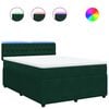 vidaXL Boxspringbett mit Matratze Dunkelgr&uuml;n 140x190 cm Samt