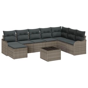 vidaXL Gartensofa-set Grau Poly-Rattan