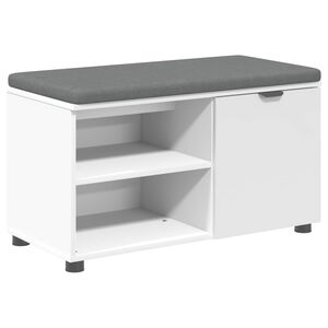 vidaXL Flurbank mit Kissen Uni Wei&szlig; 80 x 38 x 46 cm