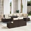vidaXL Garten-Sofa-Set mit Speicher 9 pcs Braun Poly Rattan