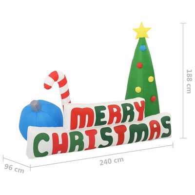vidaXL Aufblasbare Weihnachtsdekoration LED Merry Christmas 240x188 cm