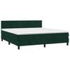 vidaXL Boxspringbett mit Matratze Dunkelgr&uuml;n 160x200 cm Samt