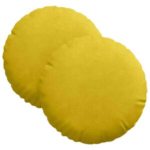vidaXL Sitzkissen 2 stk. Samt Gelb &Oslash;30 x 13 cm