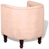 vidaXL Clubsessel Beige Echtleder und Canvas