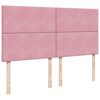 vidaXL Boxspringbett mit Matratze Rosa 180x200 cm Samt