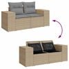 vidaXL 7-tlg. Garten-Sofagarnitur mit Kissen Beige Poly Rattan