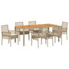 vidaXL Garten Essgruppe 7 pcs Beige Poly-Rattan