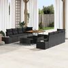 vidaXL Gartensofa-set mit Kissen 11 pcs Schwarz Poly-Rattan