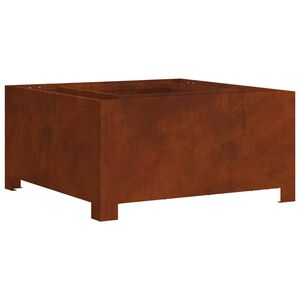 vidaXL Feuerstelle Braun 60 x 60 x 30 cm Wetterfeststahl