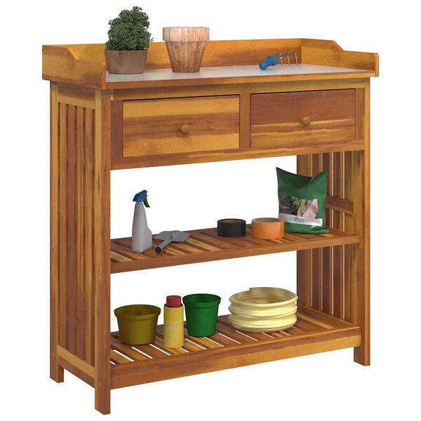 vidaXL Garten-Schrank Braun 93 x 41,5 x 98 cm Massivholz Akazie