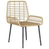 vidaXL Garten Essgruppe 3 pcs Braun und Creme Poly-Rattan