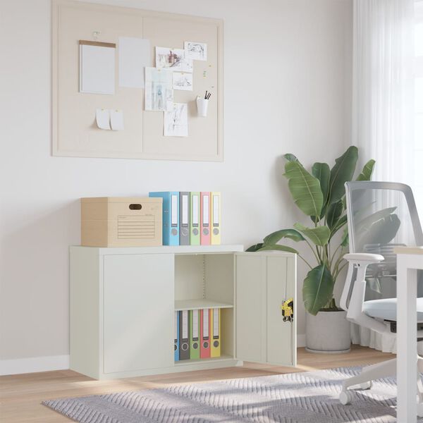 vidaXL Aktenschrank Hellgrau 90x40x70 cm Stahl