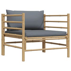 vidaXL Gartensofa mit Dunkelgrauen Kissen Bambus