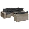 vidaXL 11-tlg. Garten-Sofagarnitur mit Kissen Grau Poly Rattan