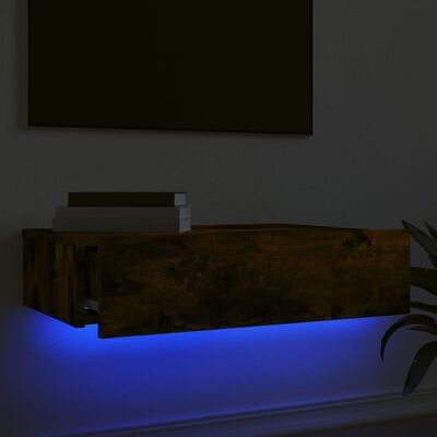 vidaXL TV-Schrank mit LED-Leuchten Räuchereiche 60x35x15,5 cm