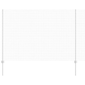 vidaXL Zaun mit Pfosten Silber