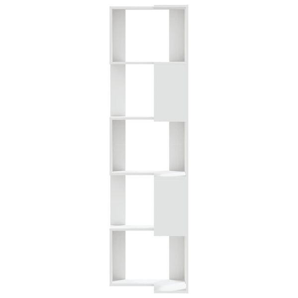 vidaXL Eck-B&uuml;cherregal 5 B&ouml;den Wei&szlig; 50x50x179 cm Holzwerkstoff