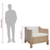vidaXL 3-tlg. Sofagarnitur mit Auflagen Natur Rattan
