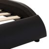 vidaXL Bettgestell mit LED Schwarz und Weiß Kunstleder 135x190 cm