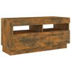 vidaXL 2-tlg. TV-Schrank-Set LED-Leuchten Räuchereiche Holzwerkstoff