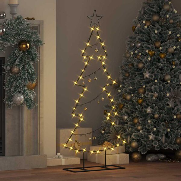vidaXL Metall Weihnachtsbaum mit St&auml;nder Schwarz 125 cm Stahl