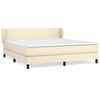 vidaXL Boxspringbett mit Matratze Creme 160x200 cm Kunstleder