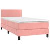 vidaXL Boxspringbett mit Matratze & LED Rosa 80x200 cm Samt