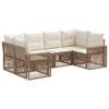 vidaXL Gartensofa-set 6 stk. 6-Sitzanzahl Beige und Cremewei&szlig;