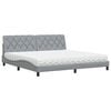 vidaXL Bett mit Matratze Hellgrau 200x200 cm Stoff
