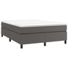 vidaXL Boxspringbett mit Matratze Grau 140x190 cm Kunstleder