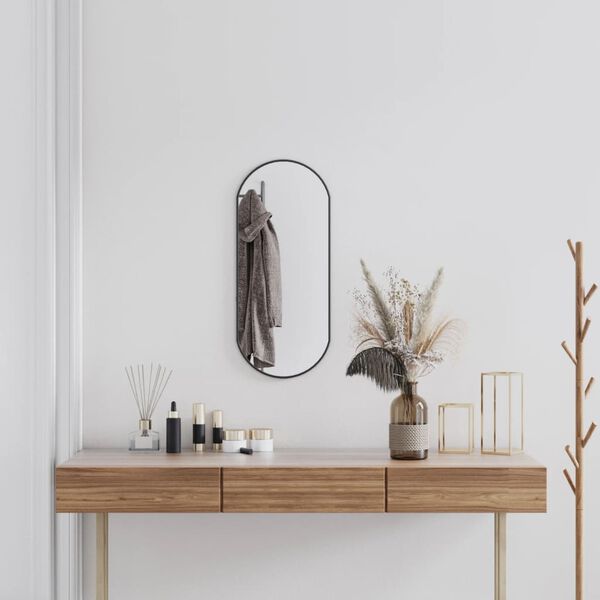 vidaXL Wandspiegel Schwarz 70x30 cm Oval