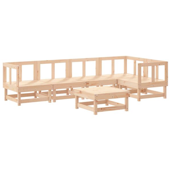 vidaXL 6-tlg. Garten-Lounge-Set Massivholz Kiefer