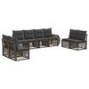 vidaXL Gartensofa-set 8 pcs Grau und Dunkelgrau Poly-Rattan