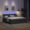 vidaXL Ottoman-Bett mit Matratzen & LEDs Dunkelgrau 200x200 cm Stoff