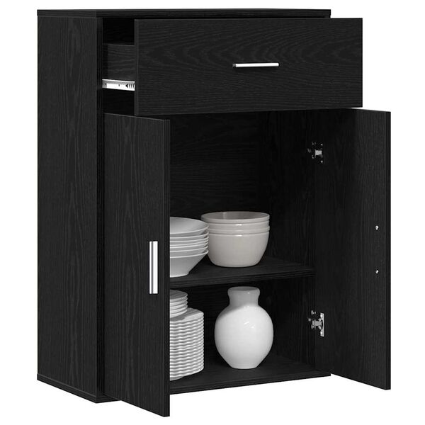 vidaXL Sideboard Schwarz Eichen-Optik 60 x 30 x 84 cm Holzwerkstoff