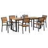 vidaXL Garten Essgruppe 7 pcs Schwarz Massivholz Akazie