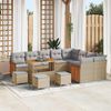 vidaXL Gartensofa-set mit Kissen 13 pcs Beige und Hellgrau