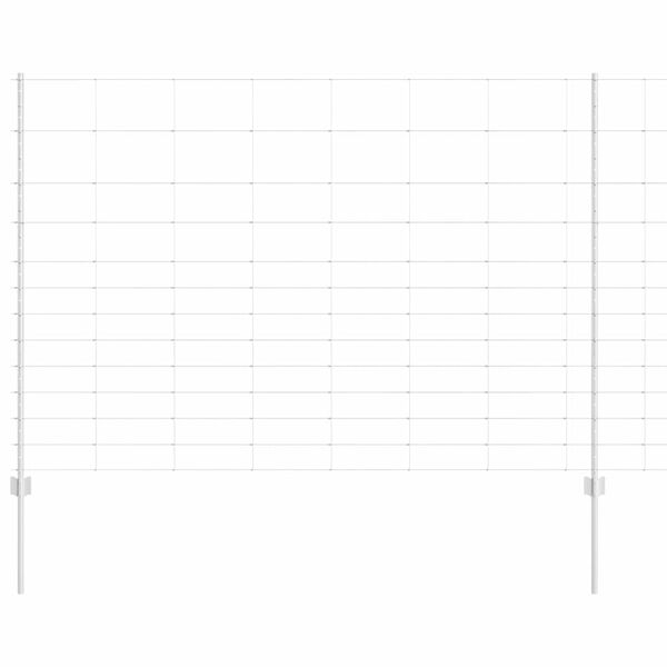 vidaXL Zaun mit Pfosten Silber 1,5 x 25 m Stahl