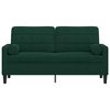 vidaXL 2-Sitzer-Sofa mit Zierkissen Dunkelgr&uuml;n 140 cm Samt