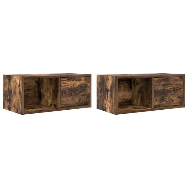 vidaXL TV-Schr&auml;nke 2 Stk. R&auml;uchereiche 60x31x25,5 cm Holzwerkstoff