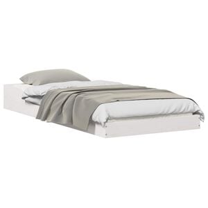 vidaXL Bettrahmen Wei&szlig; 90 x 200 cm Massives Kiefernholz